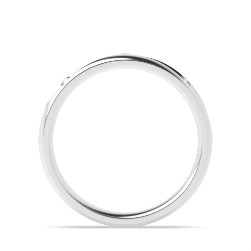 Channel Setting Round White Gold Wavy channel Band Diamond Rings