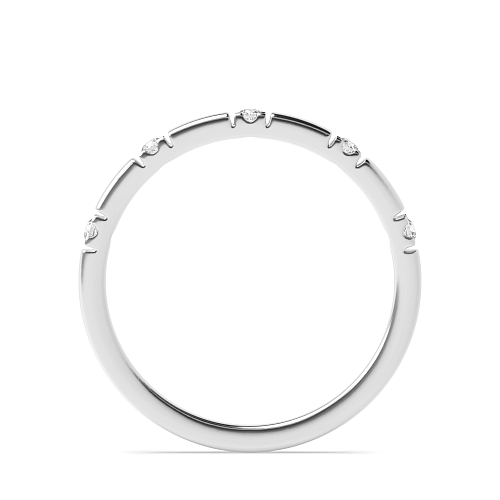 Channel Setting Round White Gold Delicate Band Diamond Rings