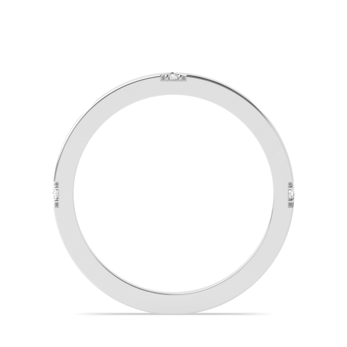 Pave Setting Round White Gold Triangle wedding Band Diamond Rings