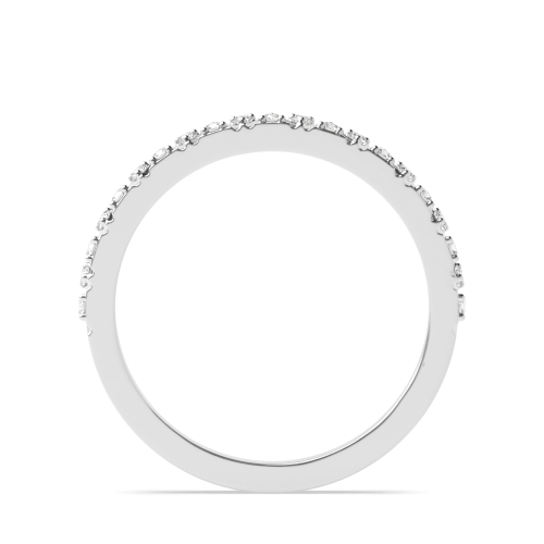 Pave Setting Round Zig zag lines Half Eternity Diamond Rings