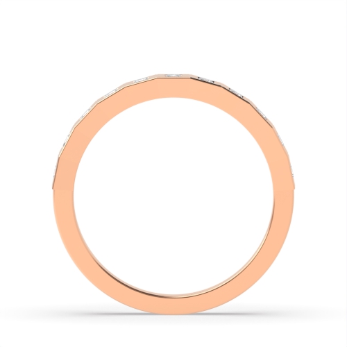 Flush Setting Princess Rose Gold Square shaped Eternity Diamond Rings
