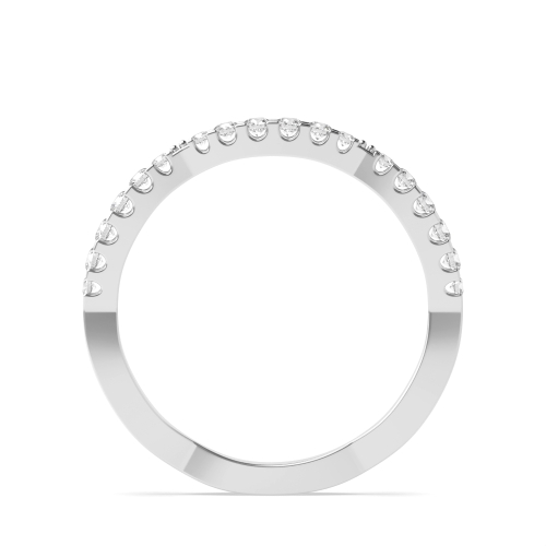 Pave Setting Round Wavy Half Eternity Diamond Rings