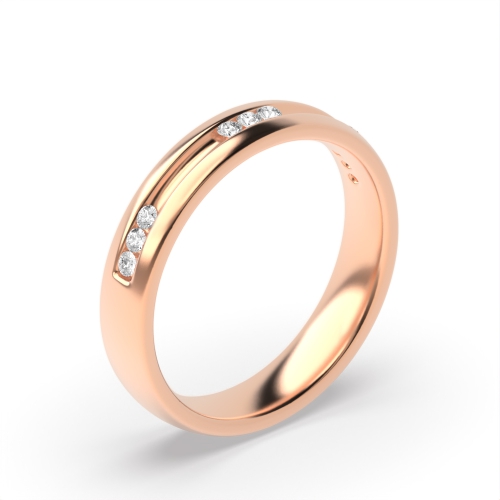 Channel Setting Round Rose Gold Cipherglow Band Diamond Rings