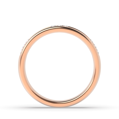 Channel Setting Round Rose Gold Cipherglow Band Diamond Rings
