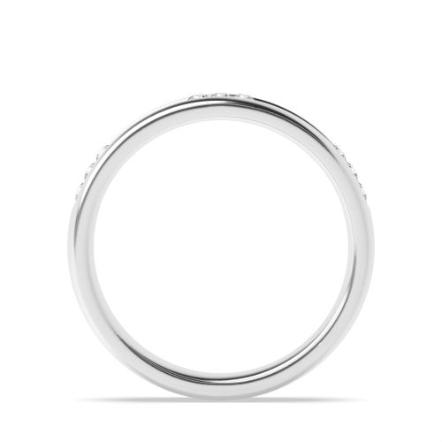 Channel Setting Round White Gold Cipherglow Band Diamond Rings