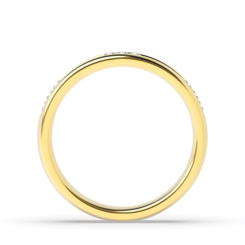 Channel Setting Round Yellow Gold Cipherglow Band Diamond Rings
