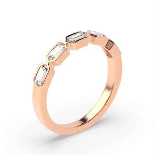 Channel Setting Emerald Rose Gold Radiance veil Eternity Diamond Rings
