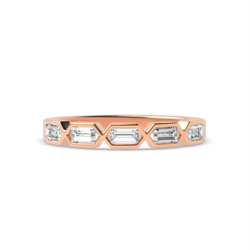 Channel Setting Emerald Rose Gold Radiance veil Eternity Diamond Rings