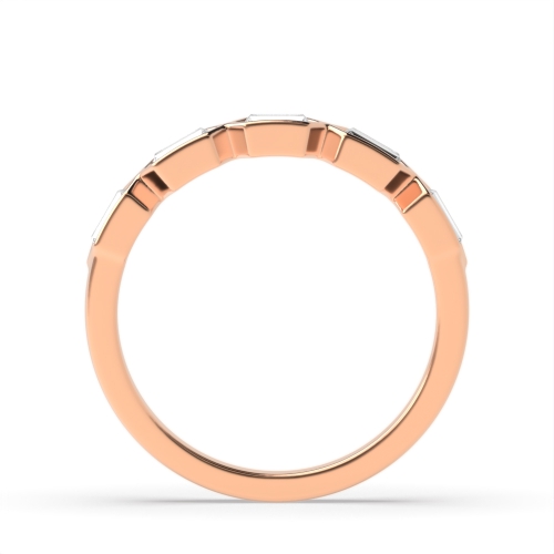 Channel Setting Emerald Rose Gold Radiance veil Eternity Diamond Rings