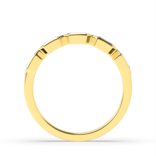 Channel Setting Emerald Yellow Gold Radiance veil Eternity Diamond Rings