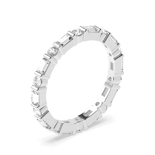Channel Setting Round/Baguette Alternate Diamond Rings
