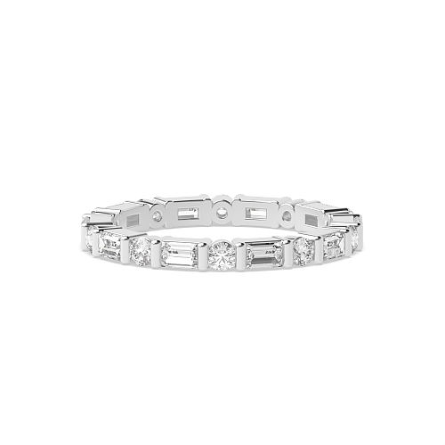 Channel Setting Round/Baguette Alternate Diamond Rings