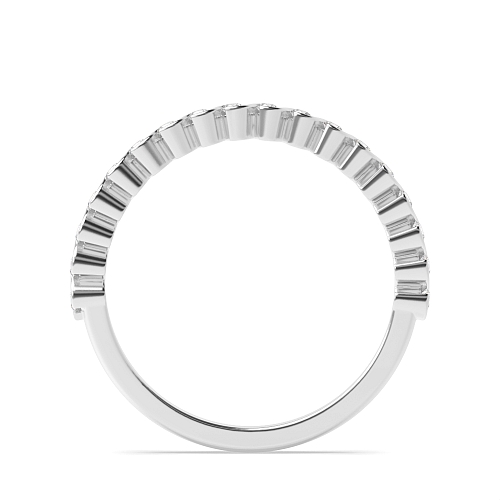 Pave Setting Round S-link delicate Half Eternity Diamond Rings