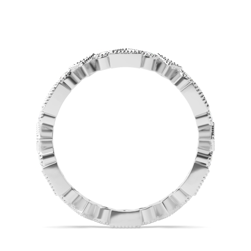 Pave Setting Round White Gold Triangle Unique Eternity Bands Diamond Rings