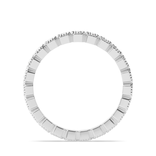 Pave Setting Round White Gold Distinctive Full Eternity Diamond Rings