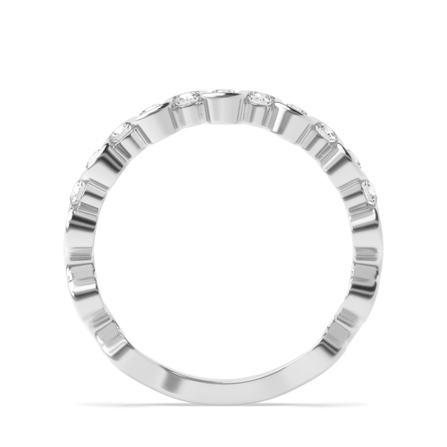 Channel Setting Round White Gold Wave Unique Eternity Bands Diamond Rings