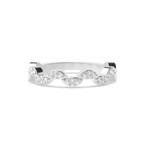 Pave Setting Round White Gold Zig zag Unique Eternity Bands Diamond Rings