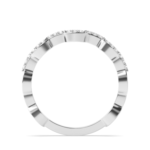 Pave Setting Round White Gold Zig zag Unique Eternity Bands Diamond Rings