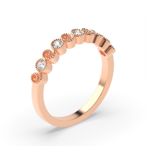 Bezel Setting Round Rose Gold Delicate stylish Eternity Diamond Rings