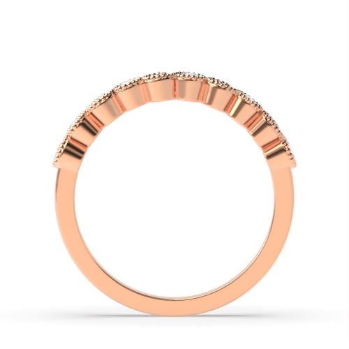 Bezel Setting Round Rose Gold Delicate stylish Eternity Diamond Rings