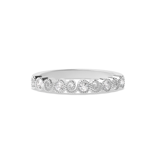 Bezel Setting Round Delicate stylish Half Eternity Diamond Rings