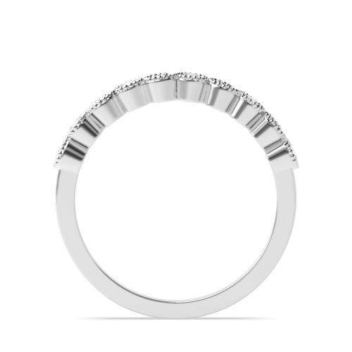 Bezel Setting Round Delicate stylish Half Eternity Diamond Rings