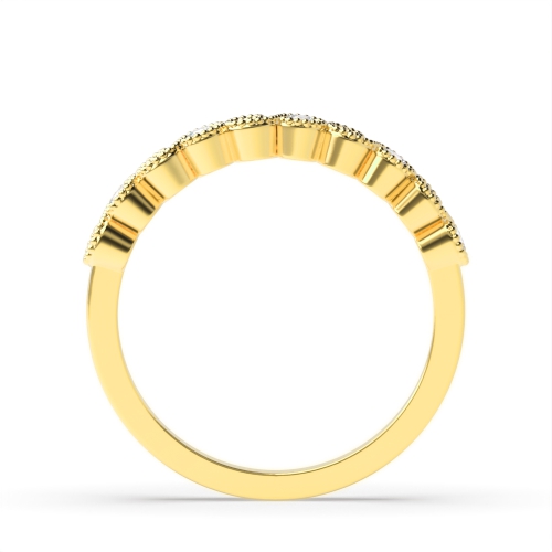 Bezel Setting Round Yellow Gold Delicate stylish Eternity Diamond Rings