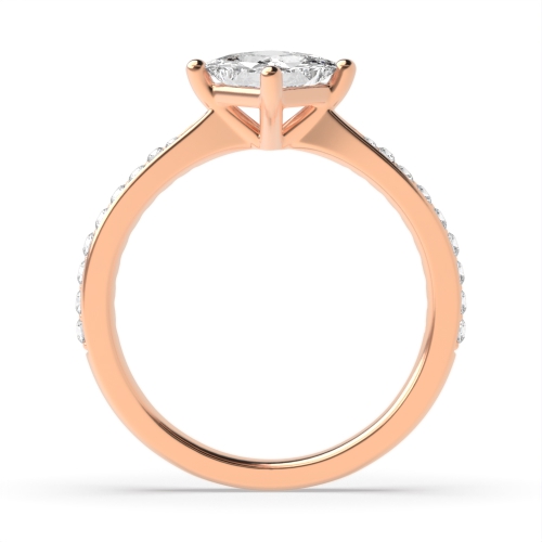 4 Prong Princess Rose Gold Eternal Engagement Rings