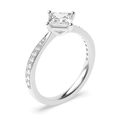 4 Prong Princess Eternal Side Stone Engagement Rings