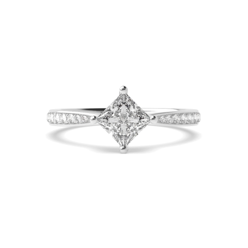4 Prong Princess Eternal Side Stone Engagement Rings