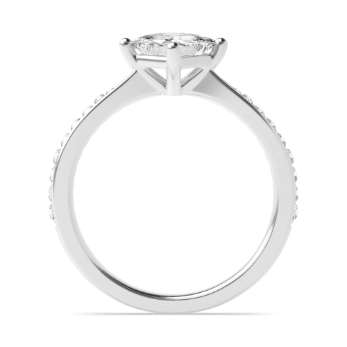 4 Prong Princess Eternal Side Stone Engagement Rings