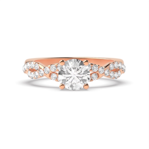 4 Prong Round Rose Gold Twilight mosaic Engagement Rings