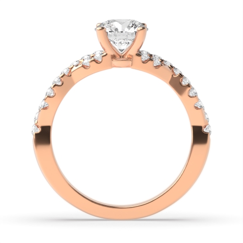 4 Prong Round Rose Gold Twilight mosaic Engagement Rings