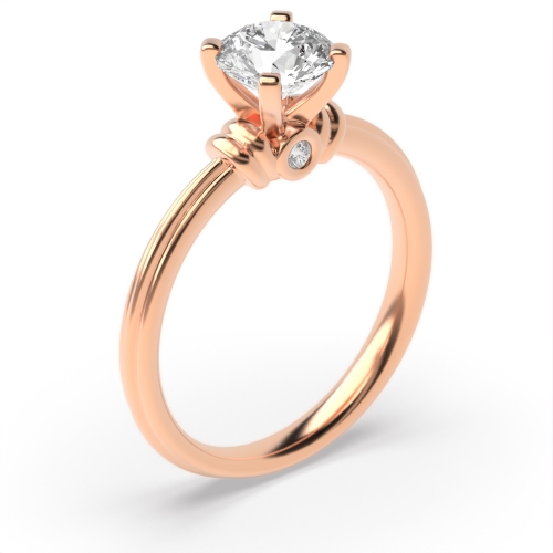 4 Prong Round Rose Gold Ethereal dance Engagement Rings