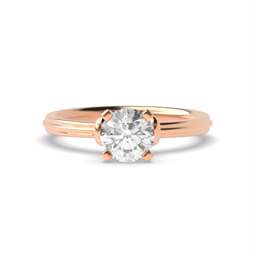 4 Prong Round Rose Gold Ethereal dance Engagement Rings