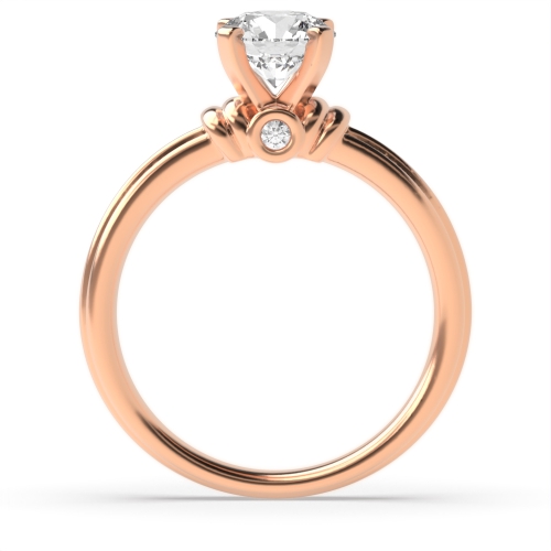 4 Prong Round Rose Gold Ethereal dance Engagement Rings