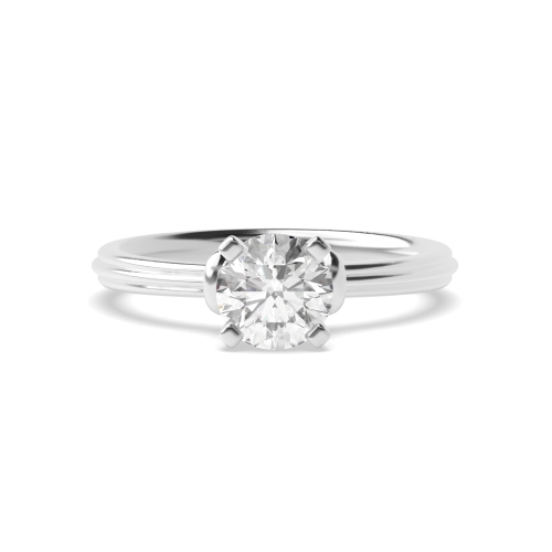 4 Prong Round Ethereal Dance Side Stone Diamond Ring