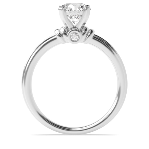 4 Prong Round Ethereal Dance Side Stone Diamond Ring