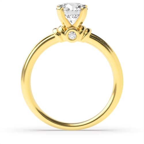 4 Prong Round Yellow Gold Ethereal dance Engagement Rings