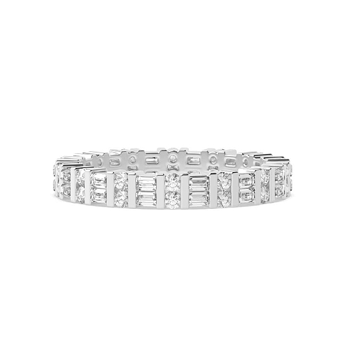 Channel Setting Round/Baguette Ecliptic veil Diamond Rings