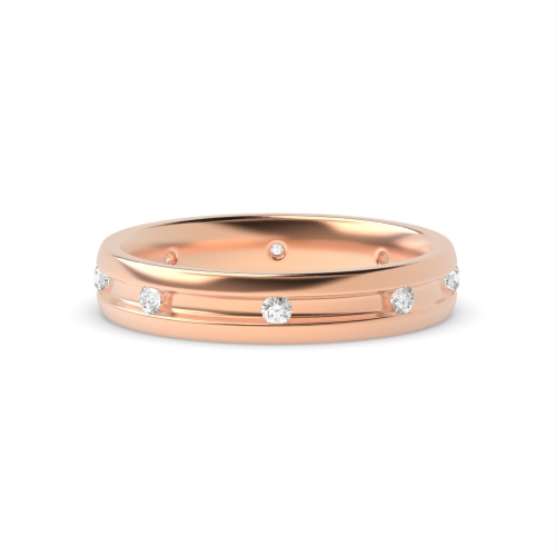 Channel Setting Round Rose Gold Twilight clasp Eternity Engagement Rings
