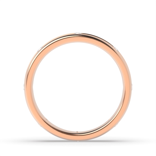 Channel Setting Round Rose Gold Twilight clasp Eternity Engagement Rings