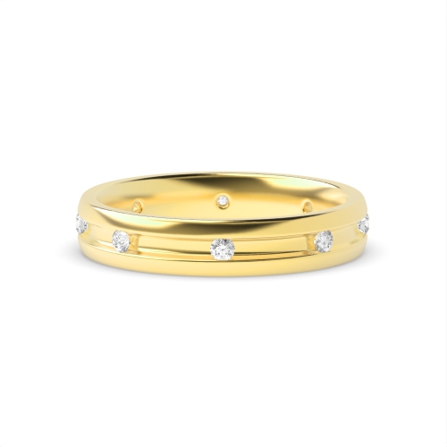 Channel Setting Round Yellow Gold Twilight clasp Eternity Engagement Rings