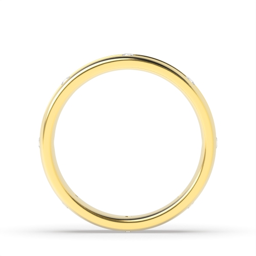 Channel Setting Round Yellow Gold Twilight clasp Eternity Engagement Rings