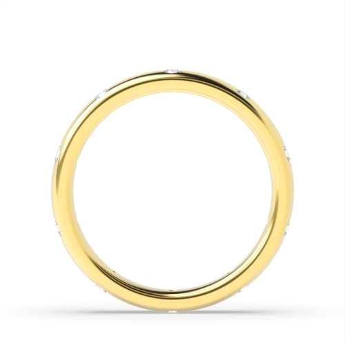 Bezel Setting Round Yellow Gold Full Eternity Diamond Ring