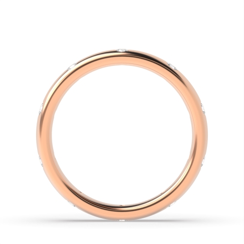 Bezel Setting Round Rose Gold Starlight bands Diamond Rings