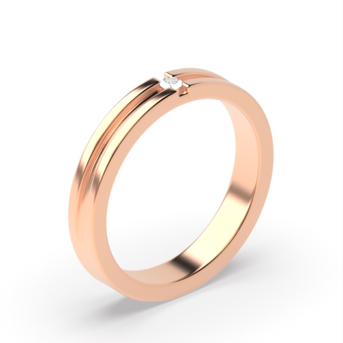 Channel Setting Round Rose Gold Celestial bands Band Diamond Rings