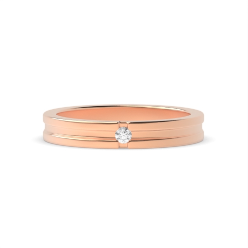 Channel Setting Round Rose Gold Celestial bands Band Diamond Rings