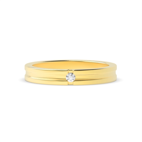 Channel Setting Round Yellow Gold Celestial bands Band Diamond Rings