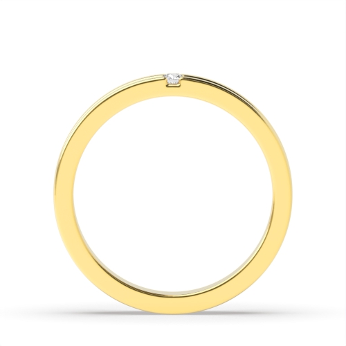 Channel Setting Round Yellow Gold Celestial bands Band Diamond Rings